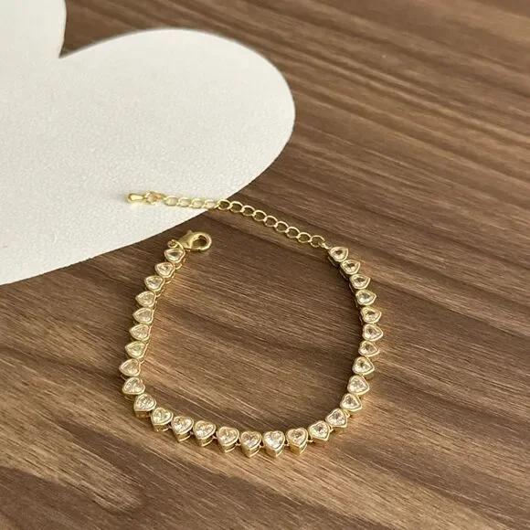 Heart tennis bracelet Q178 - Picture 3 of 6